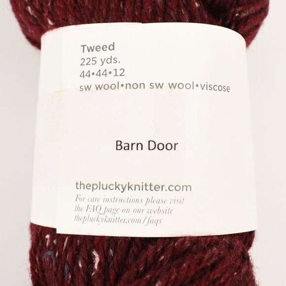 Plucky Knitter Tweed Yarn 4 Skein 225 Yds 100g Wool Viscose Color Barn Door - Picture 3 of 3
